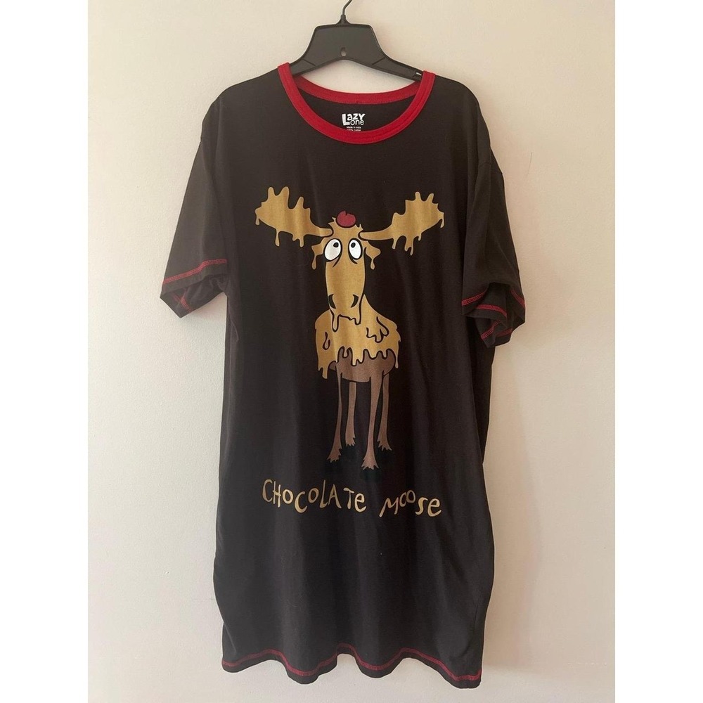 Lazy One Chocolate Moose Women's Nightshirt XXL